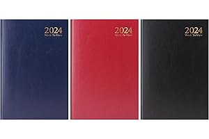 VIVAAS 2024 Diary A4 A5 A6 Week to View And Day A Page Diary With Half Saturday And Sunday Page Diaries Organiser For Student Teacher Home Office Business (A4 Week To View, Blue)