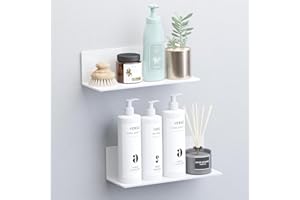 Toski Półka ścienna biała, bez wiercenia, samoprzylepna, duża półka ścienna o szerokości 30 cm, bez wiercenia, zestaw 2 akrylowych półek, do łazienki, salonu, sypialni, kuchni