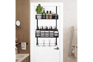 ENONCI Porte manteau pour porte 15 crochets de Porte suspension pour 2 organisateur d'étagère avec support de rangement pour panier en maille, crochets de porte pour suspendre les manteaux