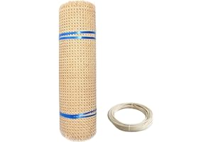 RIBLOR 60cm de Large, Naturel Cannage Rouleau pour Meuble, Rotin pour Cannage pour Chaise, Rouleau de Sangle Cannage, Toile Tissu en Rotin pré-tissée à Ouverte pour Armoire Plafond(40x150cm)