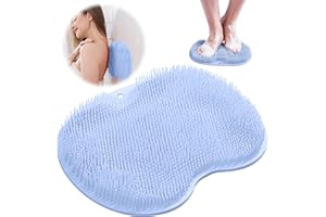 KIKVTER Piedi Scrubber per Doccia, Pediluvio Massaggiatore Piedi, Tappetino in Silicone Antiscivolo, Spazzola Schiena Doccia, Spugna Doccia Silicone, Pad Massaggio Schiena con Ventose, Esfoliare