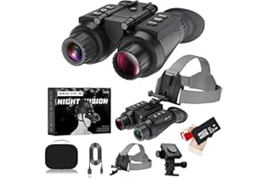 BRAVEKING 4K Nachtsichtgerät für Kopfmontage mit 3D-Vision-Effekt 8X Zoom Völlig Unabhängig Einstellbare Nachtsichtbrille Jagdfernglas Infrarot-Fernglas mit 4K-Videoaufzeichnung für Erwachsene NGV