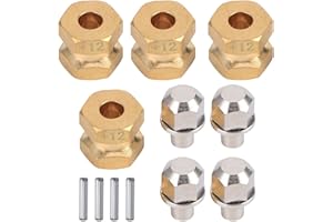 PINSOFY RC-Spurverbreiterungen, 12 mm Sechskantverlängerung aus massivem Messing für SCX10 90046 90047 1/10 RC Crawler Car(12 mm)