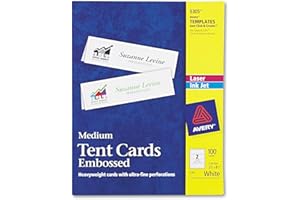 Avery® – Zelt Karten, weiß, 2 1/2 x 8 1/2, 2/Spannbetttuch, 100 Karten/Box – Verkauft als 1 Box – Benutzerdefinierte Zelt Karten auf Ihrem Laser- oder Tintenstrahldrucker.