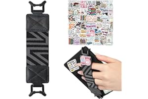 KIRZAX Correa de Mano Kindle, para 6-8"" Kindle eReaders/Fire Tableta, Halter Elasticó Légero, Soporte de Dedo para Kindle/Kobo/Sony, Negro + 50 Pegatinas de Lectura