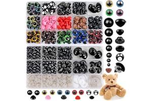 DTYDECLE 700pcs Safety Eyes Toy, Plastic Colorful Glitter Craft Doll Noses with Washers for Crochet Stuffed Amigurumi Animals Teddy Bear Soft Toy Making DIY Crafts