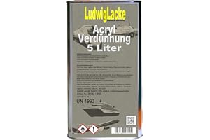 LUDWIGLACKE Diluant acrylique 5 l normal pour vernis de voiture et vernis RAL
