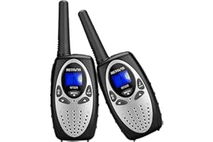 Retevis RT628 Kids Walkie Talkies, Long Range VOX for Children or Adult, Toy Gifts for Camping, Outdoor Adventures, Family Games (1 Pair,Silver)