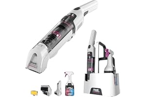 Shark StainForce Cordless Spot Cleaner Lightweight & Portable Spot, Stain, & Odour Eliminator for Carpets, Upholstery, Cars, with Storage Caddy, Accessories and 500ml Cleaning Solution, HX100UKT