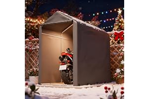 Thanaddo Fahrradgarage 100x187x160cm, Gartenschuppen Geräteschuppen Lagerzelt Carport Gerätezelt, Dunkelgrau