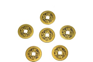 6pcs/set latón chino Feng Shui I Ching adivinación monedas para éxito de diámetro 1.1 "W Fengshuisale bolsa Y-1055