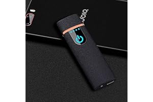 Wiber Wiederaufladbares elektronisches Feuerzeug mit USB-Anschluss, Winddicht, mit Fingerabdruck-Sensor, LED-Sensor, doppelseitige Zündung, flammenloses Feuerzeug für Kerzen, Zigarette