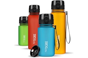 720°DGREE Trinkflasche Kinder 350ml “uberBottle“ softTouch +Sieb - Auslaufsicher, BPA-Frei - Flasche für Kindergarten, Schule, Mädchen & Jungs ab 3 Jahre - Kleine Wasserflasche Leicht, Stoßfest