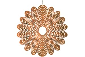 CIM Mobile en Acier Finition rouillée - Blume 245 – Dimensions : Ø24,5cm - INCL. émerillon à roulement à Billes, Crochet et Fil de Nylon – Bel Objet décoratif en Finition rouillée