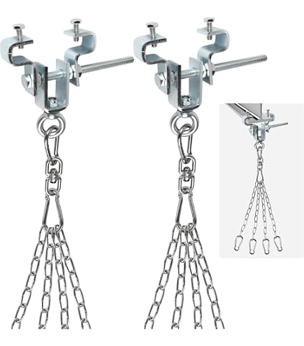 Chaîne De Suspension 4 Brins Pour Sac De Boxe - Acier Inoxydable 50 Cm, Pivot 360°, Charge Max 70 Kg