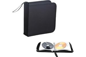 STOUCLA Borsa per CD, Custodia Nera per Dischi CD Dvd per 40 Dischi, Custodia per CD per Auto e casa