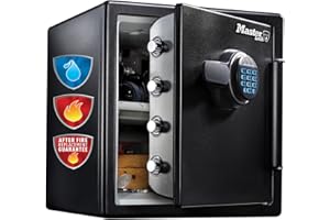 MASTER LOCK Certified Fireproof and Waterproof Safe, 33.6L, 415 x 453 x 491 mm, Digital Combination with Backlit Keypad, for home and professionals