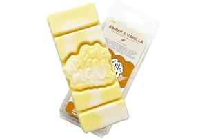 SIMPLY SCENTED Make Me Melt - Wax Melts Scented – Melt for Burners, Soy Long Burning Clamshells, Candle Fragrance Oil Tealights or Electric Burner (Amber & Vanilla, 50g Bar)