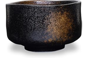 Product of Gifu Japan Bol à thé matcha fait main japonaise noir, cérémonie de thé vert, poterie authentique Mino Ware, Kuro Sakin Gesho Céramique Chawan