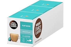 NESCAFÉ DOLCE GUSTO Flat White Coffee Pods - total of 48 Creamy Coffee Flavoured Pods (3 Packs) 16 Pods