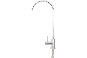 LEINGGG Wasserhahn Kaltwasser, Kaltwasserhahn Küche, 1/4'' Edelstahl Küchenspüle Wasserhahn Chrom Umkehrosmose RO Trinkwasserfilter für alle Wasserfiltersysteme und Umkehrosmosesysteme
