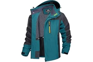 TACVASEN Herren Outdoorjacke Wasserabweisend Wanderjacke Leicht Übergangsjacke Funktionsjacke Trekkingjacke mit Abnehmbarer Kapuze