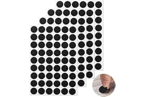ALAHUGYEF 216 pezzi/4 fogli di colore nero, foro per viti autoadesivo, diametro 21 mm, copertura per viti in legno, tappi impermeabili per fori per mobili, tappi a vite
