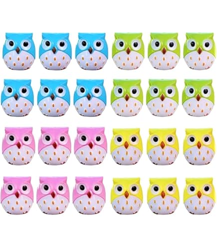 4-Pack Cute Owl Pencil Sharpeners - Dual Hole Design With Stainless Steel Blades For Kids School Supplies