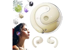 Gerbala Hy-T26 Pro Traductor de Idiomas, Nuevo Traductor de Auriculares, Auriculares Inalámbricos de Traducción de Alta Precisión, Auriculares Colgantes OWS, Soporta más de 75 Idiomas (Blanco)