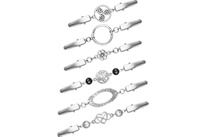 Cindeer 6 Clips de Cárdigan Clips de Chal Vintage Clips de Cuello de Suéter de Metal Plateado Creativo Hebillas de Cadena de Cárdigan Cierres de Chal para Vestido Camisa Bufanda