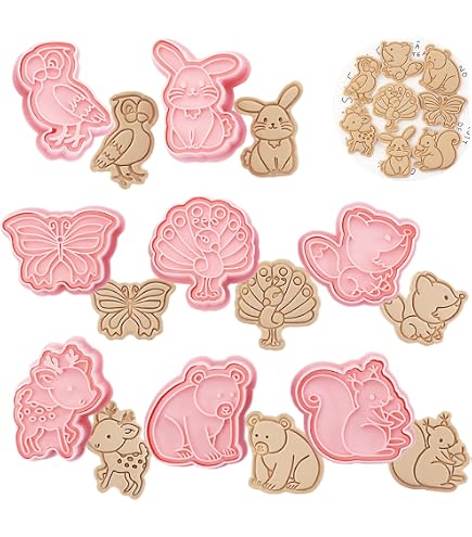 Kitchen Craft: Set Da 7 Stampini Per Biscotti A Forma Di Animali Della Fattoria, Con Lattina