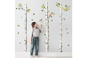 Supzone Adesivi Murali - Decorazione Parete con Bosco e Uccelli, Motivo Naturale, Adesivi da Parete Autoadesivi Rimovibili per Soggiorno e Camera da Letto, Vetrofanie Primavera