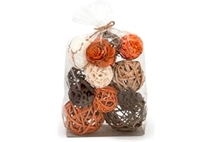 ANDALUCA Large Decorative Vase Filler Bag with Orbs, Balls (Sunset Orange)