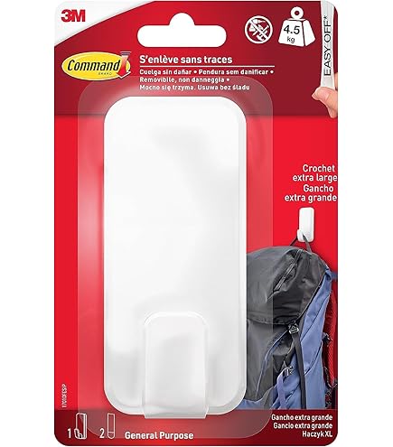 Command Ganci Adesivi Medium - 2 Ganci, 1.3kg Portata, Senza Chiodi O Residui, Per Interni - Foto 8