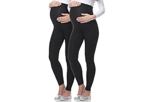 Be Mammy Lange Umstandsleggings aus Viskose Leggings Blickdicht Damen, Maternity Clothing, Ideal für die Schwangerschaft BE-02