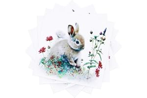 ZVK Serviettes de fêtes, lapin gris Serviette Lot de 20 Serviette en papier jetables 33 x 33 cm Party Décoration
