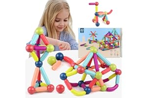 YADODO 42 Pièces Jeu de Construction Magnétique Enfant Montessori Bloc de Construction Magnétique Enfant 3ans 4ans 5ans 6ans 7ans Jeux Aimanté Magnetix Jouet Petit Montessori Jouet Enfant