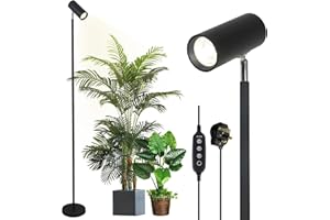 ‎RAYOFLY Rayofly Pflanzenlampe LED Vollspektrum, 20W Pflanzenlicht für Zimmerpflanzen, Höhenverstellbare Wachstumslampe mit Zeitschaltuhr 4/8/12H und COB Pflanzen-Glühbirne, Stand Grow Light für Große Pflanze