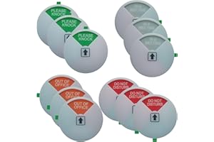 DMYTOP Privacy Office Door Sign - Please Knock, In a Meeting, Do Not Disturb, Out of Office - Magnetic & Strong Adhesive Tape - 4 x 4 x 0.3 Inch