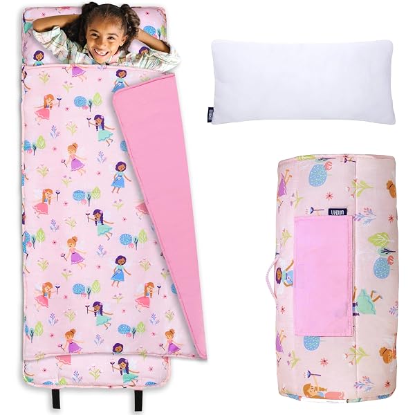 Cute Unicorn Nap Mat With Pillow & Blanket - Preschool Daycare Sleeping Mat For Girls, Toddler Travel Bed (50"x20")