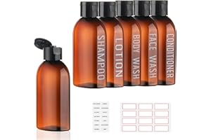 Ronyes Reiseflaschen für Toilettenartikel, 6er-Pack100 ml, leere flaschen zum befüllen,shampoo flaschen zum befüllen (Braun)