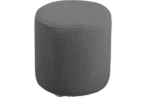UYEOCO Hockerbezug Rund/Quadratisch/Rechteckig 40x40/50x50 Ottoman Cover Ottomane Schonbezug Hocker Hussen für Fußhocker Stretch Ottomane Abdeckung Hocker Protector Hockerabdeckung