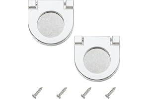 PATIKIL 35 mm (1,4 tum) infälld ring drag 2 st lågprofil låda drag zinklegering flip låda handtag med skruvar för möbler garderober, byråer