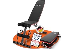 ‎DH FITLIFE DH FitLife Klappbare 8 in 1 Hantelbank | 80% Platzsparend Trainingsbank für Ganzkörpertraining Zuhause | Verstellbare Fitnessbank & Schrägbank, Bauchmuskeltrainer für Home Gym