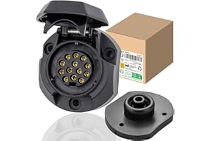 ‎CXTM CXTM 13poligen Dose, 13 polige Steckdose, Schraubkontakt nach ISO 11446, für 12 V Hänger, Dichtung hinten, 13polieger Steckdose, 13 poliger Anhängersteckdose