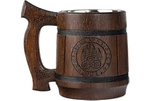 Teslyar Boccale di Birra 0.6 | Idee Regalo Natale Uomo | Regali Natale Originali | Boccale Nordico | Bicchieri da Birra | Lupo