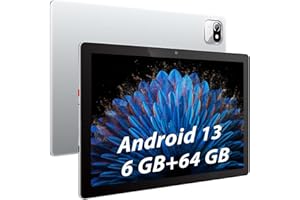 Hakaug Tablet 10 Inch Android 12 Quad Core 1280x800 IPS Touchscreen 2MP+5MP Dual Camera 32GB ROM 128GB SD Extension 5000 mAh (Silver)