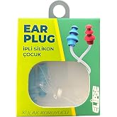 Ear Plug Elipse İpli Silikon &Ccedil;ocuk Kulak Tıkacı, 1 &Ccedil;ift, Kırmızı