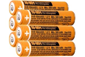 KRIPOL Pila Ricaricabile AAA 550mah per Panasonic,Ni-MH Batterie Ricaricabili 1,2V Confezione da 6