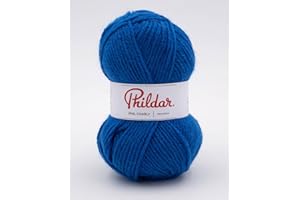 Phildar - Pelote de Laine Phil Charly de 50g - Laine à Tricoter - 100% Acrylique - Aiguille n°4 - Couleur Ocean